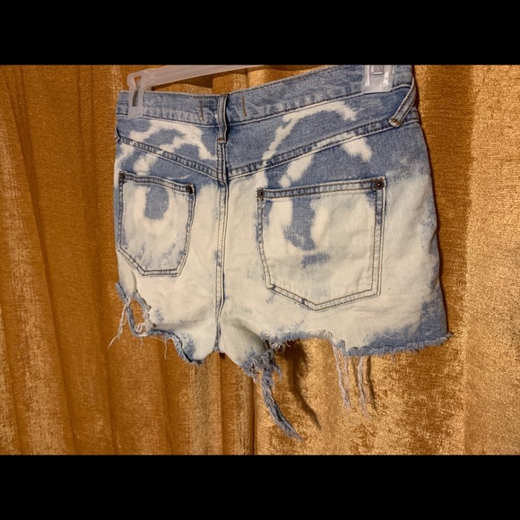 Free people acid bleached denim short shor… - Picture 2 of 4